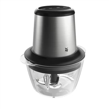 WMF Kult X elektrischer Zerkleinerer – Mini Zerkleinerer und Blitzhacker mit Glasbehälter, Edelstahlmesser, 320 W, Multizerkleinerer für Gemüse, Kräuter, Nüsse, spülmaschinenfest, kompakt & langlebig