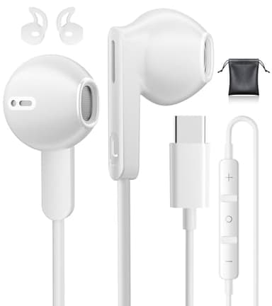 USB C Kopfhörer für Samsung Galaxy S25 S24 Ultra A56 A55 A17 iPhone 17 Kopfhörer mit Kabel USB C Headset HiFi Kopfhörer USBC Anschluss für iPhone 16 Samsung S23 S24 S25 FE Google Pixel 10 Pro iPad 10