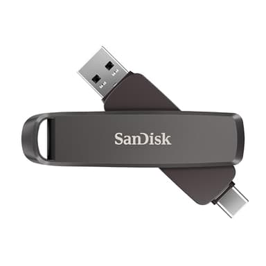SanDisk Extreme PRO DUAL Drive 1 TB, Flash-Laufwerk 2-in-1 USB Type-A und USB Type-C, Hochleistung, Lesegeschwindigkeit bis zu 1000 MB/s, Automatische Backups, Dateiverwaltung, Metallgehäuse, Schwarz