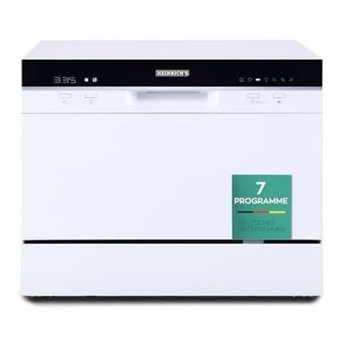 Heinrich´s tragbarer Mini Geschirrspüler, Spülmaschine, Tischgeschirrspüler mit 6,5L Verbrauch, nur mit Wasseranschluss nutzbar, klein+ freistehend für Büro, Camping/Wohnmobil, 7 Programme, 1380W