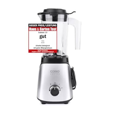 CASO B300 VacuServe – Mixer mit Vakuumfunktion, Testsieger im Haus & Garten Test, hochwertige Edelstahlklingen, inkl. inkl. 2 Trinkflaschen to go und Zerkleinerer-Aufsatz für Nüsse