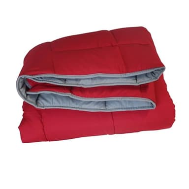 Parade Home All Year Bettdecke – Antibakteriell & Pflegeleicht, Atmungsaktiv und Waschbar (Grau und Rot, 140x200)