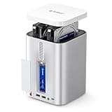 ORICO MiniTower 2 Bay RAID Gehäuse, 2.5/3.5-Zoll SATA HDD/SSD Festplattengehäuse Kompatibel NVMe SSD 10Gbps mit Expansion Hub Docking Station für Mac mini M4 Max bis zu 56TB-M435