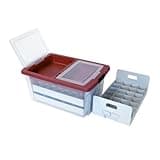 Quality-Collection Weihnachtskugeln Aufbewahrungsbox für 71 Kugeln | Extrafach im Deckel | Große & stabile Glitzer-Weihnachtsbox | Verschließbarer Deckel | Christbaumkugeln | Christbaumschmuck | Deko