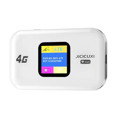 4G Mobiler WLAN Router,tragbares WLAN für unterwegs ohne Vertrag, LTE 150 Mbps,2100mAh -Lange Akkulaufzeit, LCD Display,Einfache Einrichtung ，Mobiler Hotspot für Reisen, Camping, Hotels-perlweiß