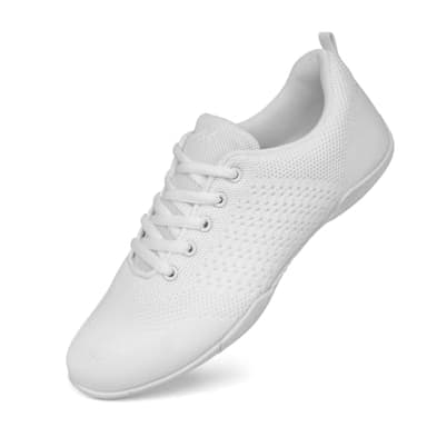 Asyusyu Weiß Cheerleader Schuhe Mesh Tanzsneaker Damen for Cheerleading Line Dance Aerobic-36EU