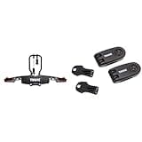 Thule 933100 Fahrradträger EasyFold XT, 2 Bikes, 13 pin & 986000 Wheel Straps Locks, 1size