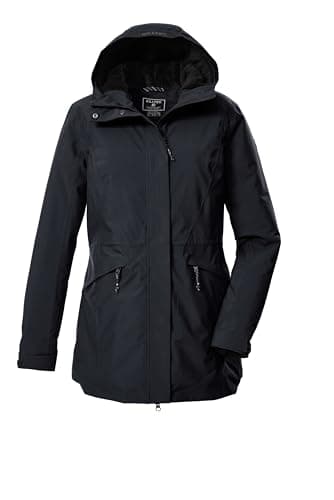killtec Damen Outdoorparka/Funktionsparka mit Kapuze KOW 19 WMN PRK, schwarz blau, 46, 43307-000