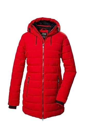 killtec Damen Steppparka/Parka mit Kapuze KOW 55 WMN QLTD PRK, dunkelrot, 40, 41809-000