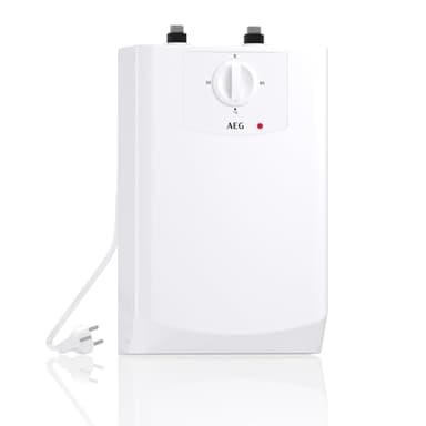 AEG Boiler BOI 5 U, Untertischboiler 5 Liter Niederdruck mit Stecker 230V für Küchenspüle + Wachbecken, 2 kW, Made in Germany, 204616