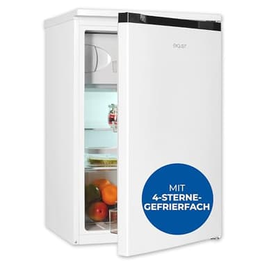 Exquisit Kühlschrank mit Gefrierfach, 107 Liter, Energieeffizienzklasse C, 4-Sterne-Gefrierfach, LED-Beleuchtung, Kühlschrank klein, KS516-4-051C weiss