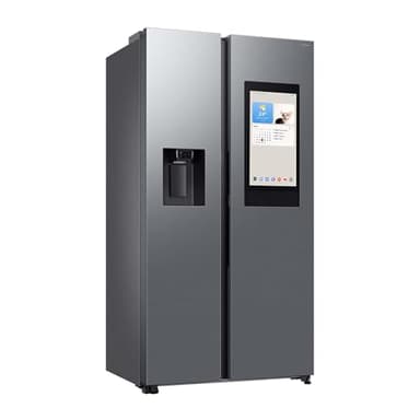 Samsung RS90F67BETEF Side-by-Side Kühl-Gefrierkombination, AI Kühlschrank mit Gefrierfach, 178 cm, 614 l, Eis-/Wasserspender mit Tank, Family Hub, AI Energy Mode & Voice Control, Edelstahl Look