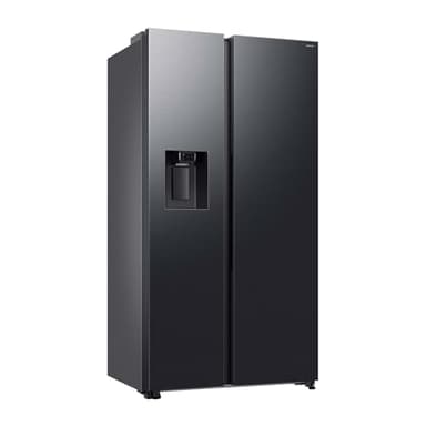 Samsung RS70F67KCFEF Side-by-Side Kühl-Gefrierkombination, AI Kühlschrank mit Gefrierfach, 178 cm, 634 l, Eis-/Wasserspender mit Tank, AI Energy Mode, Twin Cooling+, Metal Cooling, Black Steel