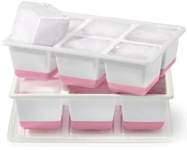 Große Eiswürfelform mit Deckel, JRISBO 6 CM Eiswürfelformen Silikon XXL Grosse Eiswürfelbehälter BPA Frei Sicher, Eiswürfel Silikonform Ice Cube Tray für Whisky Cocktail