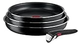 Tefal Ingenio Easy On Pfannenset, 3 Pfannen und abnehmbarer Griff, 22/24/26 cm, Antihaftbeschichtung, nicht induktionsgeeignet, Thermo-Signal bei idealer Brattemperatur, backofenfest