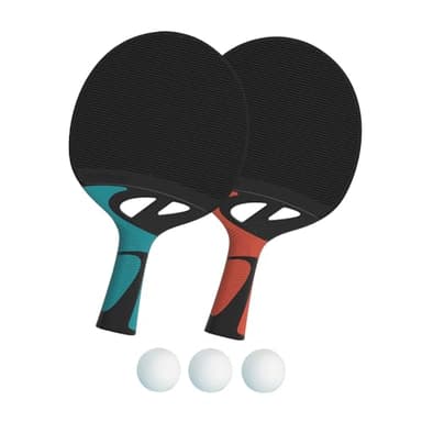 CORNILLEAU - 2 x Outdoor Tischtennisschläger + 3 Bälle - Wetterfest und Robust - Tacteo Duo Set