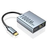 ZEXMTE USB C zu Ethernet Adapter für Chromecast mit Google TV- USB C zu Rj45 1000Mbps Ethernet Netzwerk Adapter, Kompatibel mit Chromecast Google TV (HD/ 4K), Laptop, Tablet - Klebeband im Lieferumfan