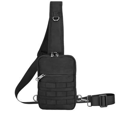 Tibroni Anti Diebstahl Sling Bag Taktische Wasserdicht Klein Umhängetasche Chest Crossbody Bag Brusttasche Herren Schultertasche Tasche Handtasche mit Reißverschluss Lock und RFID-Blockierung