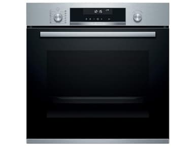 Bosch HBG5780S6 Serie 6 Smarter Einbau-Backofen, 60 x 60 cm, Pyrolyse Selbstreinigung, AutoPilot 30 30 Automatikprogramme, 3D Heißluft Backen auf 3 Ebenen, LCD-Display, Schnellaufheizung, SoftClose