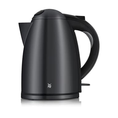 WMF Stelio Wasserkocher Edelstahl 1,7l, elektrischer Wasserkocher mit Kalkfilter, 2400 W, Wasserstandanzeige beleuchtet, edelstahl matt schwarz