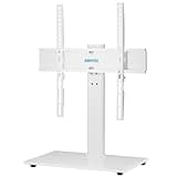 BONTEC TV Standfüße TV Ständer Schwenkbar für 26-55 Zoll LCD LED OLED Plasma Flach & Curved Fernseher bis zu 45 KG, Höhenverstellbar & Stabil Max.VESA 400x400,Weiß
