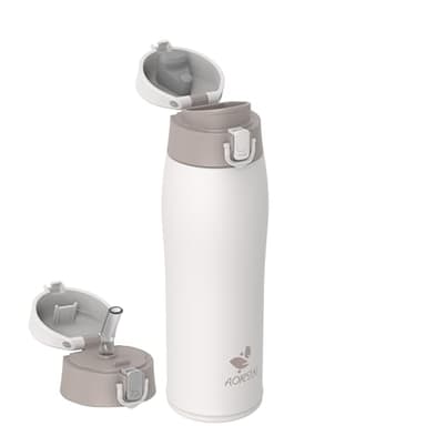 AORIN Trinkflasche Edelstahl 18/8, 750ml, Auslaufsicher Thermoskanne Isolierflasche Doppelwandig mit 2 Deckel, BPA-Frei Sportflasche, Trinkflaschen für Sport, Schule, Outdoor