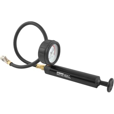 TECPO Pumpe für Kühlsystem Abdrückgerät Kühlsystem Prüfgerät Pumpe Manometer Druckprüfung 0-2,5 Bar Dichtungskontrolle