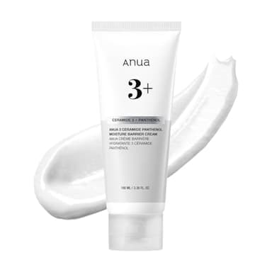 ANUA 3 Ceramide Panthenol Moisture Barrier Cream, Hydrating Face Moisturizer for Normal Skin, Panthenol, Ceramide, Centella for Skin Barrier Non Comedogenic, Korean Skincare, 100ml/3.38fl. oz.