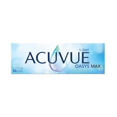 ACUVUE OASYS MAX 1-Day Tageskontaktlinsen – Helfen dabei, das Gefühl von müden & trockenen Augen zu reduzieren – 30 Tageskontaktlinsen mit -3.25 dpt und BC 8.5 – UV Schutz & angenehmes Tragegefühl