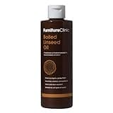 Furniture Clinic Gekochtes Leinöl für Holzmöbel & mehr | 250ml raffiniertes Öl | Leinölfirnis | seidenmatt-glänzendes Holzöl-Finish für Möbel, Tischplatten, Terracotta-Fliesen, Stein & Metall