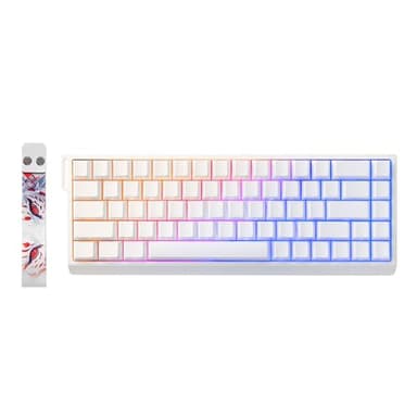 YUNZII MADLIONS MAD68 HE Rapid Trigger Wired Magnetic Mechanical Gaming Keyboard 60% Hall Effect Switches Adjustable Actuation, PBT Keycaps RGB,8K Polling Rate (White, Magnetic Amber Pro Switch)