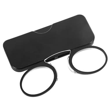 Wisebom Lesebrille für Herren und Damen, Kompakte leichte randlose Brillen mit Mini Nasenclip, Lesebrille 2.0 Dioptrien (Schwarz)