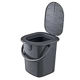 BranQ - Home essential, zu 100 % aus recyceltem Material hergestellt, Ökologisch, Mobile Campingtoilette 22 Ltr mit max. Tragkraft bis 120kg, ECO Grau
