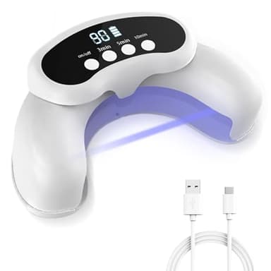 Nagelpilz Lasergerät – Podoclear gegen Nagelpilz verwendet 470 nm blaues Licht und 905 nm Infrarotlicht, faltbares Laser Nagelpilz Behandlungsgerät mit digitaler Anzeige und Zeitfunktion (weiß)