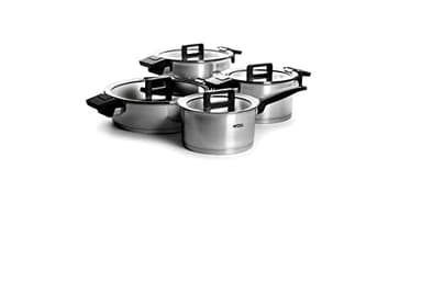 Woll Concept 8tlg., Topf-Set, Induktiv - Geeignet für alle Herdarten, Edelstahl, backofenfest bis zu 200°, silber
