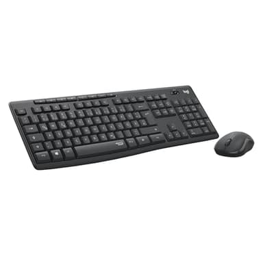 Logitech MK295 kabelloses Tastatur-Maus-Set mit SilentTouch-Technologie, Shortcut-Tasten, optischer Spurführung, Nano USB-Empfänger, verzögerungsfreier Drahtlosverbindung, QWERTZ layout - Schwarz