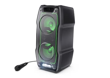 SHARP XParty Sing Party-Lautsprecher 180W – kraftvoller Bluetooth-Sound, LED-Lichter & 13 Std Akkulaufzeit, wasserdicht, tragbar & mit integriertem Akku 3,5mm Aux-Eingang & USB MP3-Wiedergabe