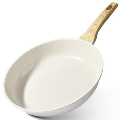 GiPP Keramik-Antihaft-Bratpfanne – Gesunde und ungiftige Pfanne, induktionsgeeignet, PFAS- und PFOA-frei, spülmaschinenfest, mit Cool-Touch-Griff (Weiß, 24cm)