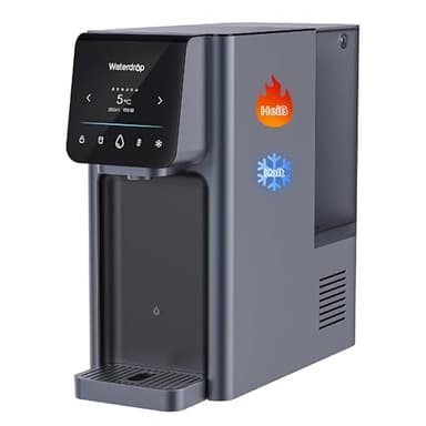 Waterdrop A1 Auftisch Osmoseanlage, Kalt&Heiß mit 6 Temperaturstufen (5-95℃), 7-Stufige Umkehrosmose Filterung, TDS Reduzieren, Kalkfreies Trinkwasser für Küche Büro Wohnmobil, Touch Display, UV