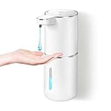 Seifenspender Automatisch, Dalugo USB C Wiederaufladbar Seifenspender Wandbefestigung 380ml Elektrischer Seifenspender mit Sensor, 4 Stufen Verstellbar Seifenspender Weiß für Küche Badezimmer