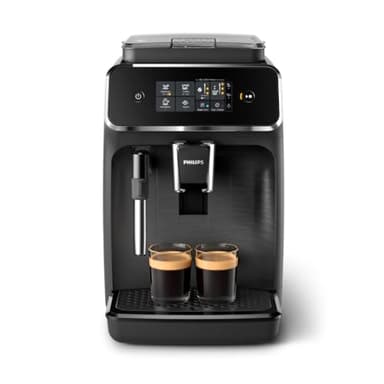 Philips 2200 Series Kaffeevollautomat - 2 Kaffeespezialitäten, Touch-Display, klassischer Milchaufschäumer, Keramikmahlwerk, Mattschwarz (EP2220/10)