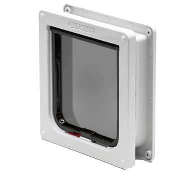 Cat Mate 2-Wege-verriegelbare Katzenklappe für Türrahmen bis 50 mm (234) – Sichere Klappe für kleine bis mittelgroße Katzen, geeignet für PVC, Holz und Wand, Weiß