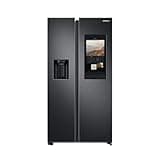 Samsung RS6HA8891B1/EG Side-by-Side Kühlschrank, 178 cm, 614 ℓ, 225 ℓ Gefriervolumen,Family Hub, Premium Black Steel