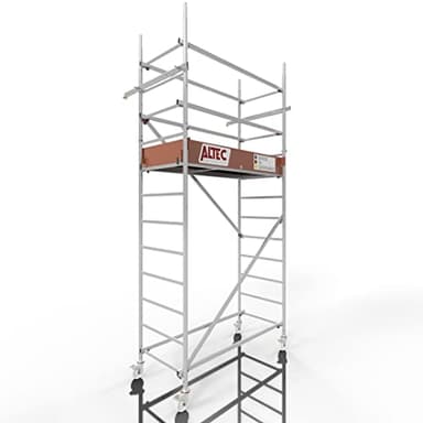 ALTEC Rollfix® 2.0 400 | 4m Arbeitshöhe | 4 bremsb. Lenkrollen (Ø125mm) | Made in Germany | TÜV | Last 200kg/m² | DIN EN 1004-1 | Alu Rollgerüst Baugerüst Fahrgerüst Treppengerüst