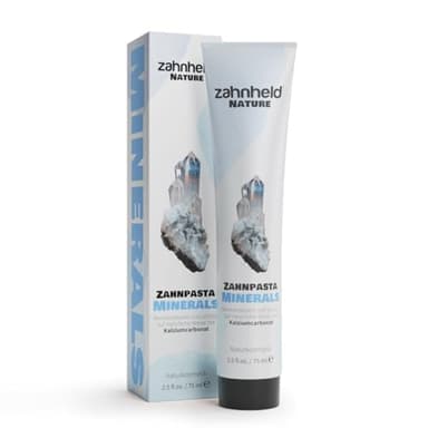 Zahnheld® Nature Zahnpasta Minerals– remineralisierend mit Hydroxylapatit, Dicalciumphosphat & Calciumcarbonat, 1450 ppm Fluorid & Zink PCA, Vegan, ohne Mikroplastik (75ml (2er Pack))