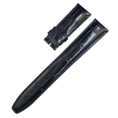 FFHAO Leder Echtes Rindsleder Armband Für IWC Portugieser Porotfino Familie PILOT'S Uhren 20mm 21mm 22mm Uhrenarmband Faltschließe, 20 mm, Achat