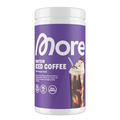 MORE Protein Iced Coffee, Café Frappé Style, 500 g, Eiskaffee mit wertvollen Proteinen, wenig Zucker und Fett - made in Germany (Verpackung kann variieren)