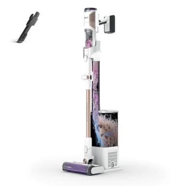 Shark Detect Clean & Empty Akku-Staubsauger, kraftvolle Saugkraft mit DirtDetect-Technologie, selbstleerender 2-l-Basisstation, 60 Min. Laufzeit, Anti Hair Wrap, Staub-Fugendüse, Weiß IW3612EU