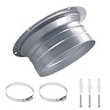 Abluftschlauch Adapter, Flansch Metall 150mm Abluftrohr Adapter Klimaanlage Schlauch Adapter Lüftungsrohr Rohrverbinder mit Schlauchschellen Wandflansch für Klima Lüftungssystem