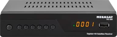Megasat HD 390 – HD Sat-Receiver (DVB-S/DVB-S2, Mediaplayer, HDMI, Scart, 2 × USB, Display) – Schwarz